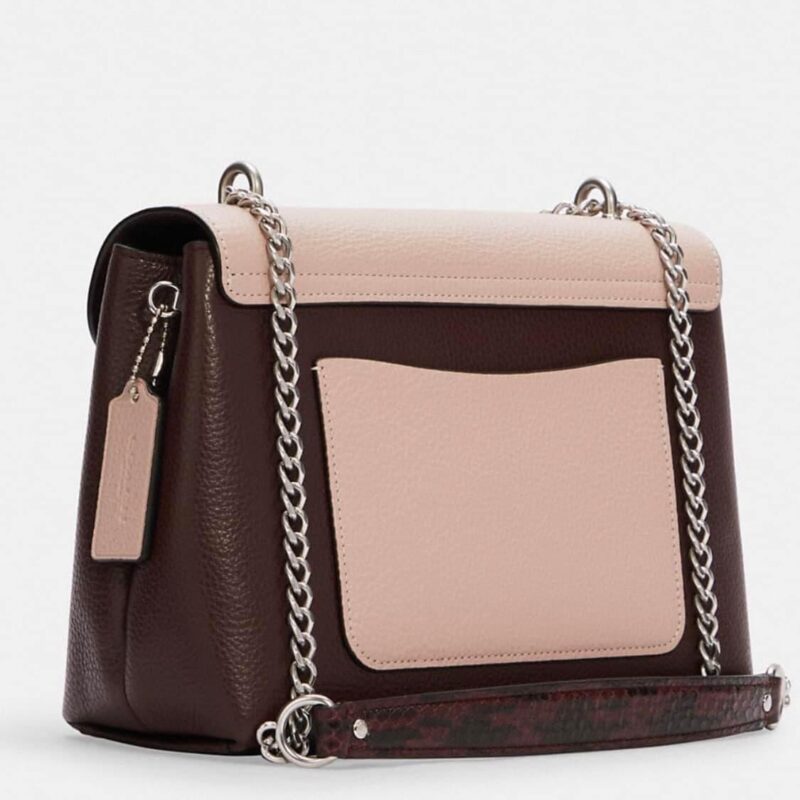 Túi đeo vai Coach Tammie Shoulder bag In colorblock màu nâu - hồng 1