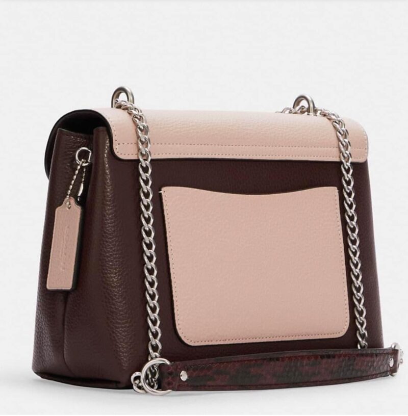 Túi đeo vai Coach Tammie Shoulder bag In colorblock màu nâu - hồng 1