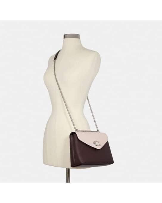 Túi đeo vai Coach Tammie Shoulder bag In colorblock màu nâu - hồng 3